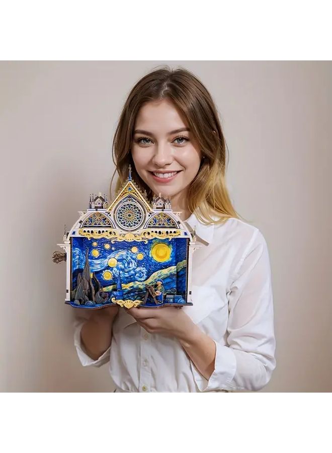 ليلة مرصعة بالنجوم 3D لغز معدني نموذج قابل للحركة عدة يدوية الصنع هدية عيد الميلاد - Image 5